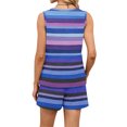 thumbnail image 6 of Iaqnaocc 2 Piece Sets for Women Casual Short Sets for Women Square Neck Striped Tank Top and Shorts Summer Outfits Lounge Sets for Women Vacation Outfits for Women Blue 2XL, 6 of 6