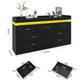 thumbnail image 5 of ChVans Black Dresser with LED Light and Charging Station, Modern Wood Dresser with Wide Drawers and Metal Handles, 7 drawer dresser for Bedroom, Living Room, Entryway, Hallway, 5 of 9