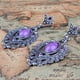 thumbnail image 5 of Pendientes colgantes vintage bohemios con forma de lágrima, flor de cristal y piedras preciosas artificiales, 5 of 7