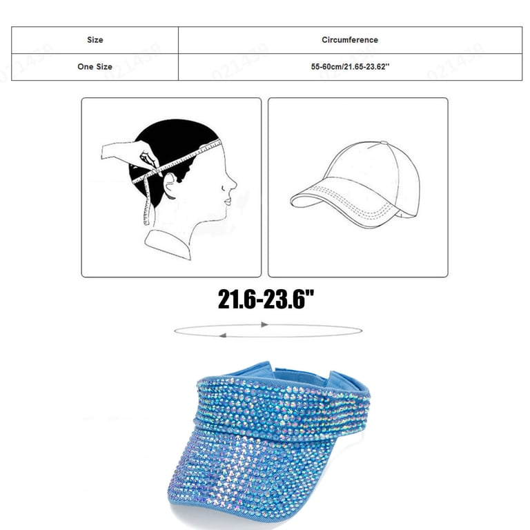 AWZXDE Sparkling Rhinestone Adjustable Sport Hat Unisex Summer Sun