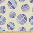 thumbnail image 1 of Geometric Fabric by the Yard, Abstract Rounds with Rectangles in Purple Tones Quirky Polka Dots, Decorative Upholstery Fabric for Sofas and Home Accents, Eggshell Multicolor by Ambesonne, 1 of 5