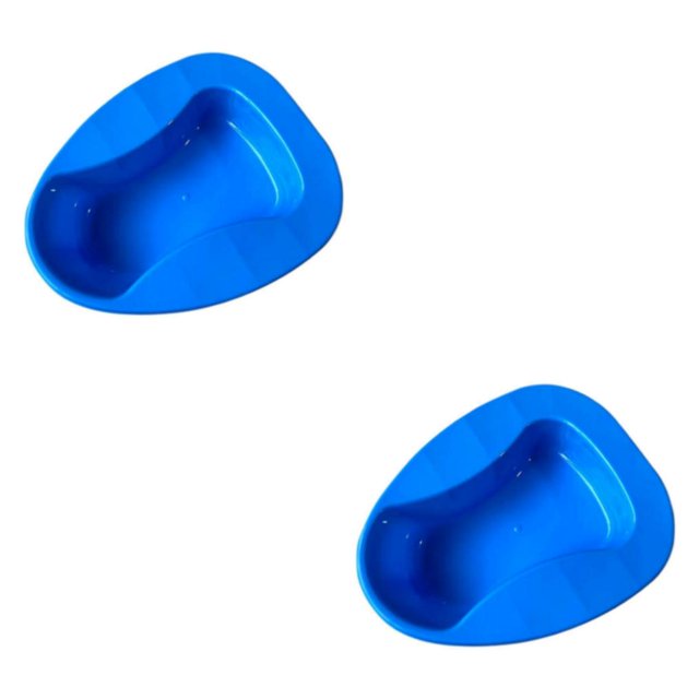 Methold 1 pieza Bedpan Big Blue para paciente encamado en el hogar Enfermería Tipo 1 2Conjunto