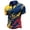 Navy, variant on Colombia 2026 Soccer Cup Fan Jersey for Men, Short Sleeve Polo Shirt with Cityscape & Tricolor Graphic, Breathable Mesh Sports Top, 1 PC Red L