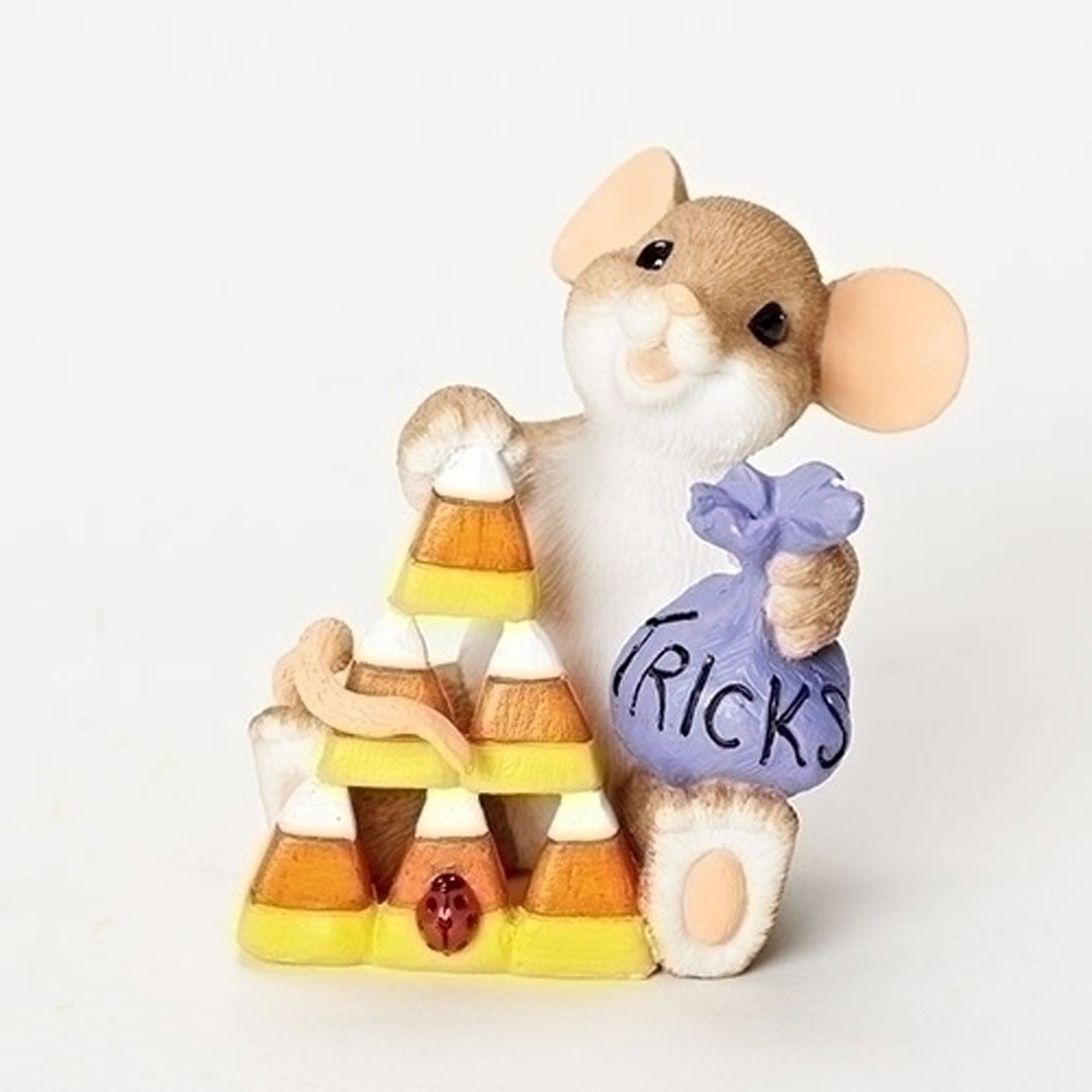 Charming Tails Trick or Tree Mouse with Candy Corn Tree Halloween Figurine 30382 Roman Inc 