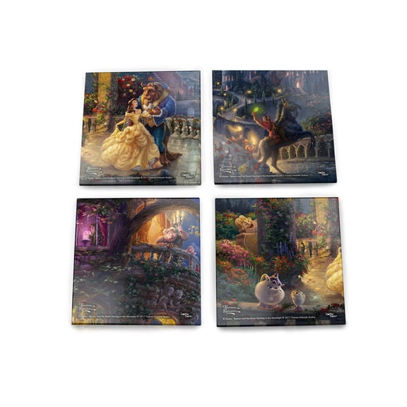 Disney (Beauty and the Beast) StarFire Prints™ Glass Coaster Set of Four