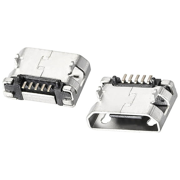 Uxcell 5-Pin DIP 180 Degree Female Micro Solder USB Connector 30 Count