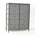 thumbnail image 4 of Waytrim Modern Dresser and Chest of 10 Drawers Storage Tower Steel Frame Closet Fabric Cabinet Organizer in Home for Bedroom Gray, 4 of 9