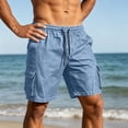thumbnail image 6 of Men's Casual Denim Shorts Ndbuld Men's Ripped Denim Shorts & Jeans Summer Casual Classic Straight Distressed Ripped Short Jeans Blue,M, 6 of 9