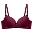 thumbnail image 2 of Gymayou Women Thin Floral Lace Underwire Bra Gentle Lift Push Up Shaping Adjustable Smooth Straps Breathable Comfort Lingeries Purple 95, 2 of 4