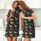 thumbnail image 4 of Easygdp Plaid Dachshund Camisón de manga corta para mujer, informal, estampado, 4 of 6