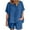Blue, variant on Women Casual Summer Round Neck Short Sleeve Tops And Shorts Two Set Suit Sets of Tank Tops for Women