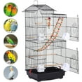 thumbnail image 6 of BOBOKY 39 Inch Flight Parrot Bird Cage, Large Roof Top Cage for Cockatiel Sun Parakeet Conure Budgie Finch Lovebird Canary, Bird Cage with Toys and Wheels, Pet Bird House with Stand.Black, 6 of 9