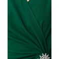 thumbnail image 5 of INSPIRE CHIC Women's Cocktail Dress Wrap Ruched V Neck Long Sleeve Elegant Formal Sheath Dresses S Dark Green, 5 of 6