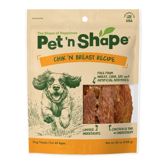 Pet 'n Shape Chik 'n Breast Jerky Treats - Naturally Delicious Chicken Dog Treats, 2 Pound