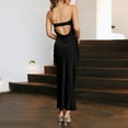 thumbnail image 3 of Vestido sin tirantes y sin espalda de satén para mujer - Ajustado - Boda/Cóctel - Poliéster - S-XL - Largo maxi, 3 of 6