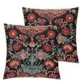 thumbnail image 2 of Acheng Vintage Ethnic Floral Tapestry Throw Pillow Covers Block Print and Batik Print Pillowcase Square Oriental Carpet Pattern Red Pillow Case Cushion Cover for Bed Sofa Living Room Car,2 Pcs White, 2 of 6
