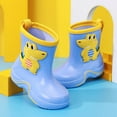 thumbnail image 4 of Yuncity Boys Girls Rain Boots Mid Calf Boots With Cartoon Designs Comfortable Non-Slip Sole Dailywear School Outdoor Play Ages 2-11 Shoes Footwear Blue 2-3 Years, 4 of 7