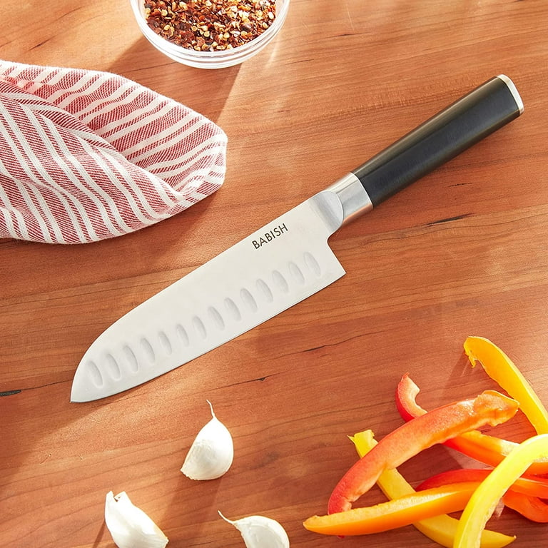 Babish Santoku Knife, Stainless Steel, ABS Handle, 6.5 Inches