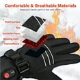 thumbnail image 5 of Heated Gloves for Men Women, 5000mAh Rechargeable Battery 3 Heating Touchscreen Electric Gloves Waterproof Windproof Heated Winter Gloves for Motorcycle Ski XL, 5 of 7