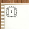 thumbnail image 2 of Printtoo Alphabet A Monogram Initial Square Swirl Border Self Inking Rubber Stamp R-40 Office Stationary, 2 of 6