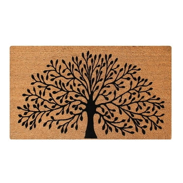 A1HC Large Floral Outdoor Door Mat Scraper for Front Door Entrance Outside Doormat 30"X48" Patio Rug Dirt Debris Mud Trapper Fade Resistant Flocking Technology