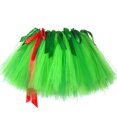 thumbnail image 5 of Falda tutú hawaiana para niñas con corona de flores, conjunto de tutú verde para niñas, falda de tul para fiestas en la playa, disfraz para bailar hula, 5 of 5