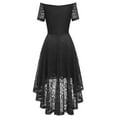 thumbnail image 4 of VBARHMQRT Plus Size Formal Dresses WomenÃ¢ÂÂS Off Shoulder High Low A Line Dress Wedding Party Dress Knit Dress Black Dresses for Women Long Sleeve for, 4 of 4