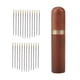 thumbnail image 2 of Estuche de madera para agujas con 24 agujas autoenhebrables para guardar artículos hechos a mano. Brown_Golden agujas, 2 of 9