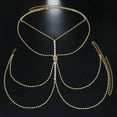 thumbnail image 7 of HOOUN Womens Rhinestone Body Chain Harness Bikini Waist Belly Chain Beach Accessories-Gold, 7 of 7