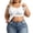#0073-White, variant on Uootdi Women's Plus Size Tank Tops Sleeveless Crew Neck Built-in Bra Ribbed Knit Blouses Casual Street Style Soft Stretch Moisture Wicking Slim Fit Shirts Gift