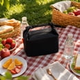 thumbnail image 5 of Lunch Bag, Foldable Insulated Black Portable Tote, 1 Pack Lightweight Roll Top with Carry Handle, For Work School Picnic Outdoor Travel Keeping Food Fresh For Adults Kids Daily Meal Prep, 5 of 5