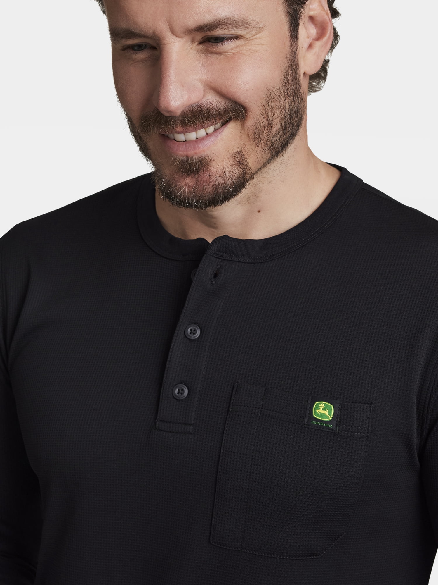 John Deere Men’s Warmth Shield™️ Long Sleeve Thermal Pocket Henley, Sizes S - 3XL