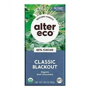 Alter Eco | Classic .. Blackout | 85% Pure .. Dark Cocoa, Fair Trade, .. Organic, Non-GMO, Gluten Free .. (Classic Blackout)