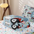 thumbnail image 5 of Catabedysis Red Tractor Letter Print Zipper Twin Comforter Sets with Fitted Sheet and 2 Pillowcases For Boys,Cute Farm Animal Monogrammed B Zipper Bedding Set,Colorful Stars Reversible,4 Pieces, 5 of 7