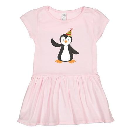 

Inktastic Cute Penguin Baby Penguin Penguin with Party Hat Gift Toddler Girl Dress
