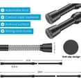 thumbnail image 2 of 2 Pack Tension Curtain Rod Adjustable 16-28 inch Spring Tension Rod Black Curtain Rod Small Short Adjustable Spring Rod Extendable Tension Rod for Window, Cupboard Bars, Bathroom, Cupboard,Kitchen, 2 of 9