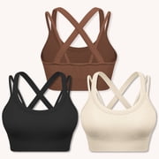 Sports Bras for Women HIigh Support, Cross-Back Padded Strappy High Impact Sports Bras for Women Large Bust