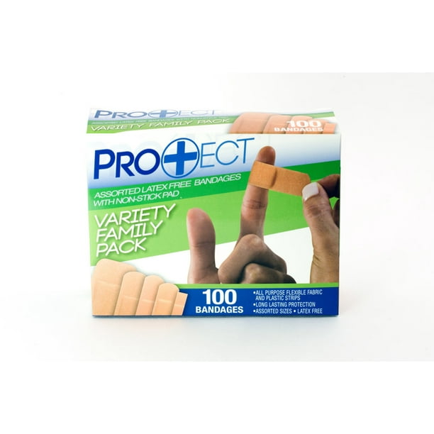 Pro+ect 100ct Assorted Latex Free Bandages