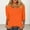 Orange, variant on Duojiaj 3/4 Length Sleeve Womens Tops Casual Loose Fit Crewneck T Shirts Cute Solid Three Quarter Length Tunic Tops