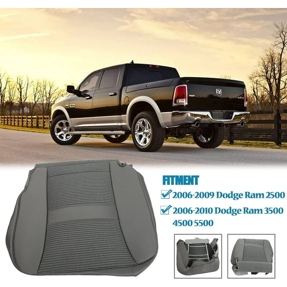 Kojem Driver Side Bottom Seat Cover Fit for 2006-2010 Dodge Ram Regular Cab 2007 2008 2009 2500 3500 Front Left