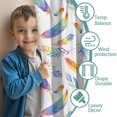 thumbnail image 3 of Blackout Kids Curtains,Rainbow Watercolor Feather Pattern Childrens Insulated Curtains Set Of 2,Bedroom Essentials,Toddler Room Decor 52x84in(132x213cm), 3 of 5