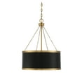 thumbnail image 3 of Black with Warm Brass Accents Six Light Pendant from the Delphi Collection, 3 of 6