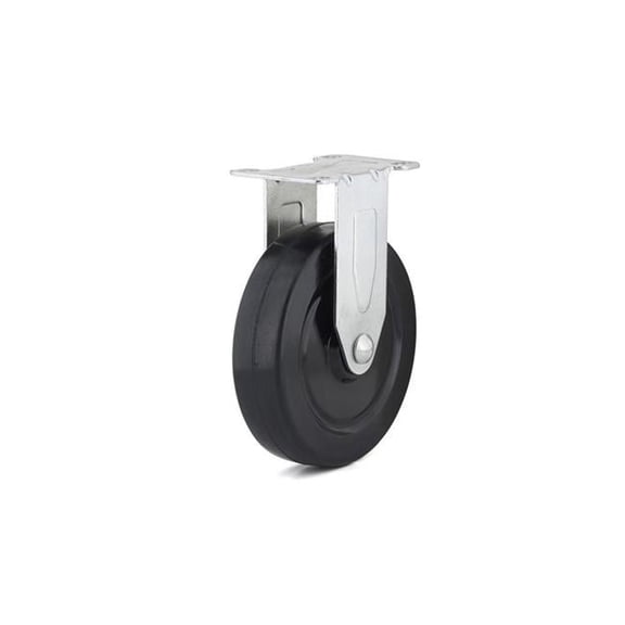 Shepherd Hardware 9789 5-Inch Rubber Rigid Plate Caster, 200-lb Load Capacity