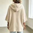 thumbnail image 5 of Women's Oversized 3/4 Sleeve Sweatshirt, Loose Fit Drawstring Shirt, Lightweight Casual Fall Outwear, 5 of 6