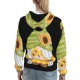 thumbnail image 7 of Fotbe Sunflower Gnomes Pattern Womens Long Sleeve Hoodie, Pullover Hooded Sweatshirt, Kangaroo Pocket Hoodie with Eye-catching Drawstrings-Small, 7 of 7