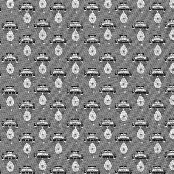 Ahgly Company Indoor Square Patterned Carbon Gray Area Rugs, 4' Square