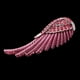 thumbnail image 5 of Colgante grande de ala de ángel de cobre con pedrería de cristal para Rosa roja, 5 of 9