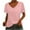Pink, variant on qucoqpe Summer Tops for Women V Neck Short Sleeve Blouse Casual Loose T-shirts Solid Color Basic Tees