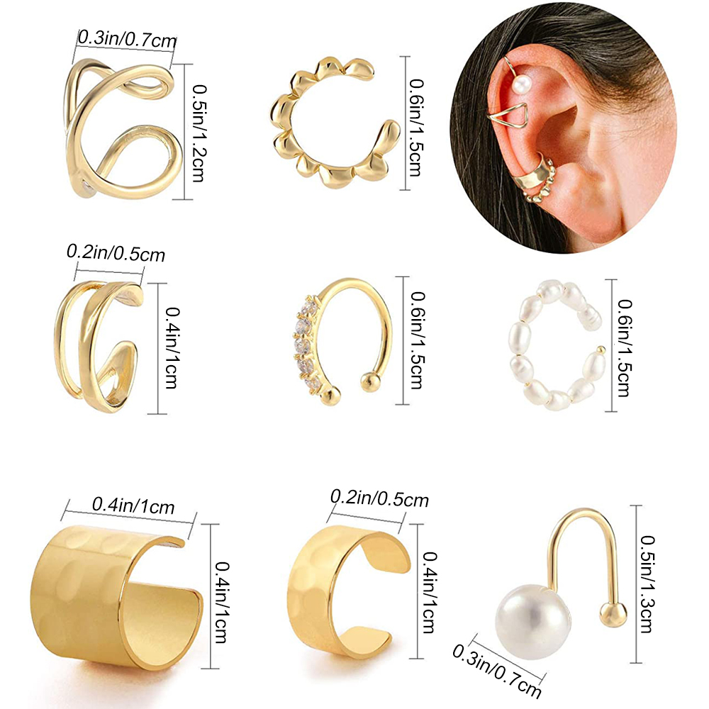 Ear Cuff Non Piercing: Orecchini A Clip In Oro Con Zirconia, Gioiello Cartilagine Alla Moda Per Donne E Ragazze, Idea Regalo Trendy