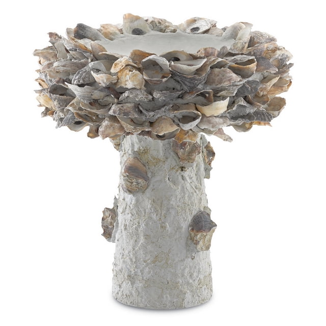 Currey & Company 1200-0052 Bain d'Oiseaux Extérieur, Rond 13,5 Pouces, Fini Naturel